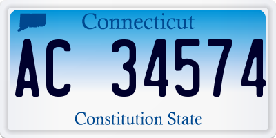 CT license plate AC34574