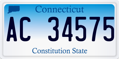 CT license plate AC34575