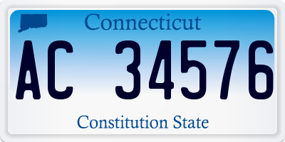 CT license plate AC34576