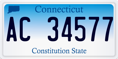 CT license plate AC34577