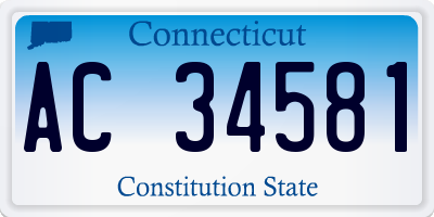 CT license plate AC34581