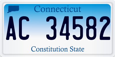 CT license plate AC34582