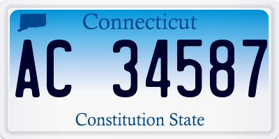 CT license plate AC34587