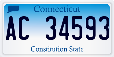 CT license plate AC34593