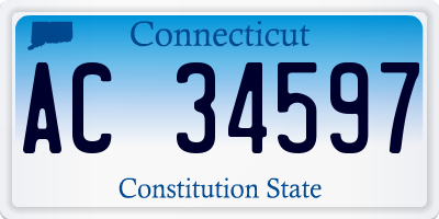 CT license plate AC34597