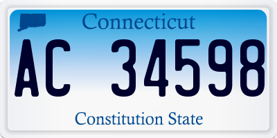 CT license plate AC34598