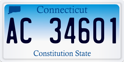 CT license plate AC34601