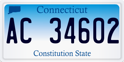 CT license plate AC34602