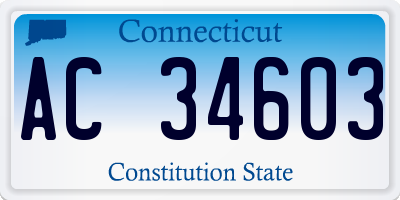 CT license plate AC34603