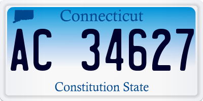 CT license plate AC34627