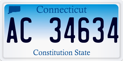 CT license plate AC34634