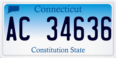 CT license plate AC34636