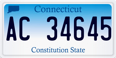 CT license plate AC34645
