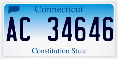 CT license plate AC34646