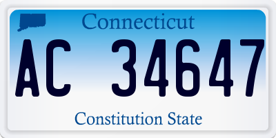 CT license plate AC34647