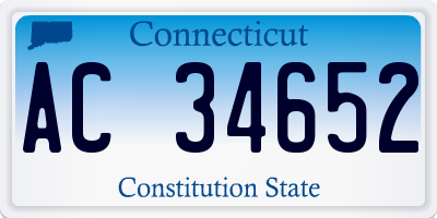 CT license plate AC34652