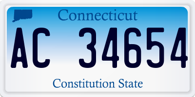 CT license plate AC34654