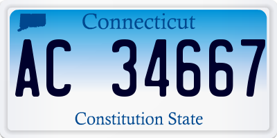 CT license plate AC34667
