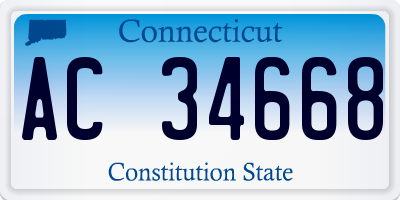 CT license plate AC34668