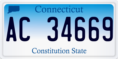 CT license plate AC34669