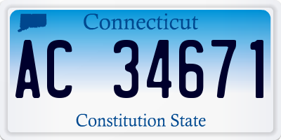 CT license plate AC34671