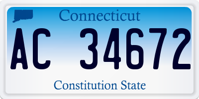 CT license plate AC34672