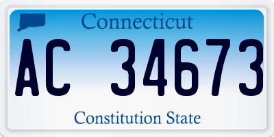 CT license plate AC34673
