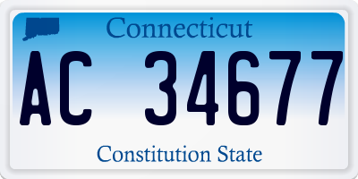 CT license plate AC34677