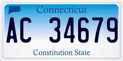 CT license plate AC34679