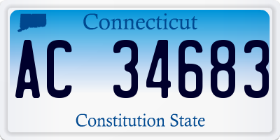 CT license plate AC34683