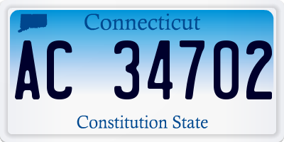 CT license plate AC34702