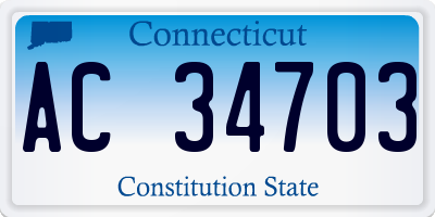 CT license plate AC34703