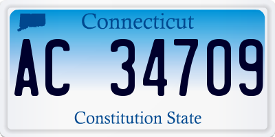 CT license plate AC34709