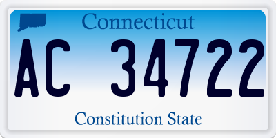 CT license plate AC34722