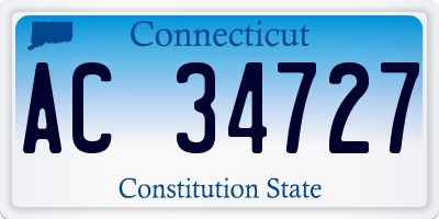CT license plate AC34727