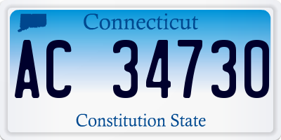 CT license plate AC34730