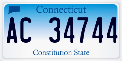 CT license plate AC34744