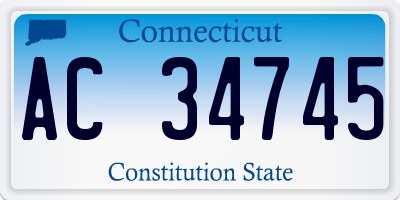 CT license plate AC34745