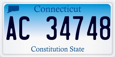 CT license plate AC34748