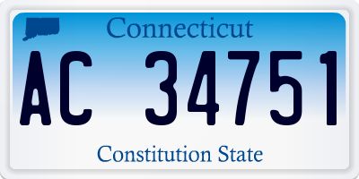 CT license plate AC34751
