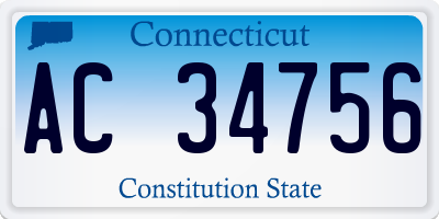 CT license plate AC34756