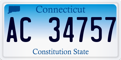 CT license plate AC34757
