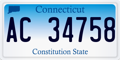 CT license plate AC34758
