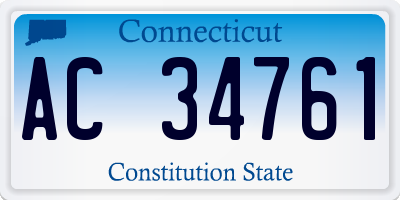 CT license plate AC34761