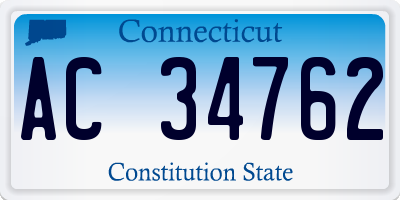 CT license plate AC34762