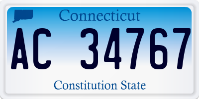 CT license plate AC34767