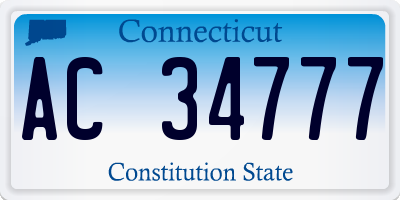 CT license plate AC34777