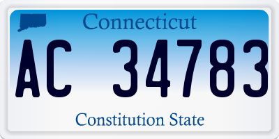 CT license plate AC34783