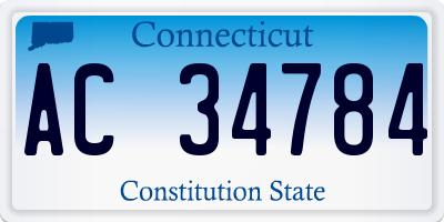 CT license plate AC34784