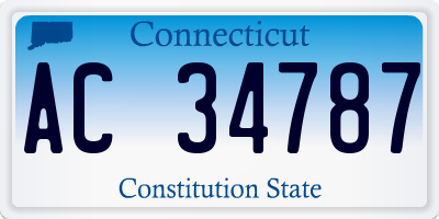 CT license plate AC34787